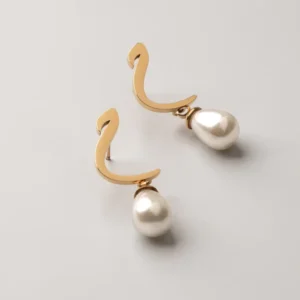 Calligraphed Initial Earring ح