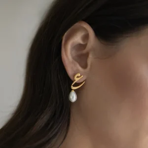 Calligraphed Initial Earring ع